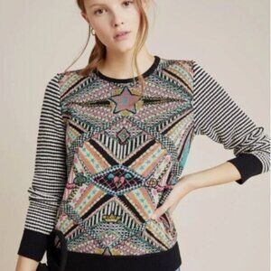 aldomARTins x Anthropologie | Theodora Multicolor Abstract Geometric Sweater